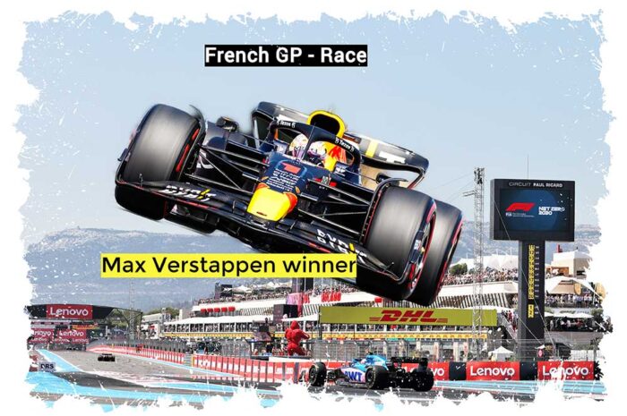 Max Verstappen remporte le GP de France devant les Mercedes, Leclerc abandonne