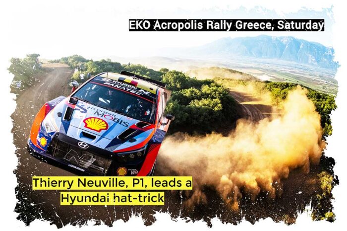 WRC : Thierry Neuville emmène un triplé Hyundai en Grèce, samedi
