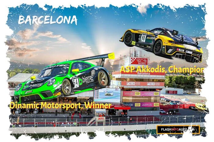 GT World Challenge, Endurance : ASP Akkodis remporte le double titre, la Porsche de Dinamic Motorsport gagne la finale de Barcelone (video)