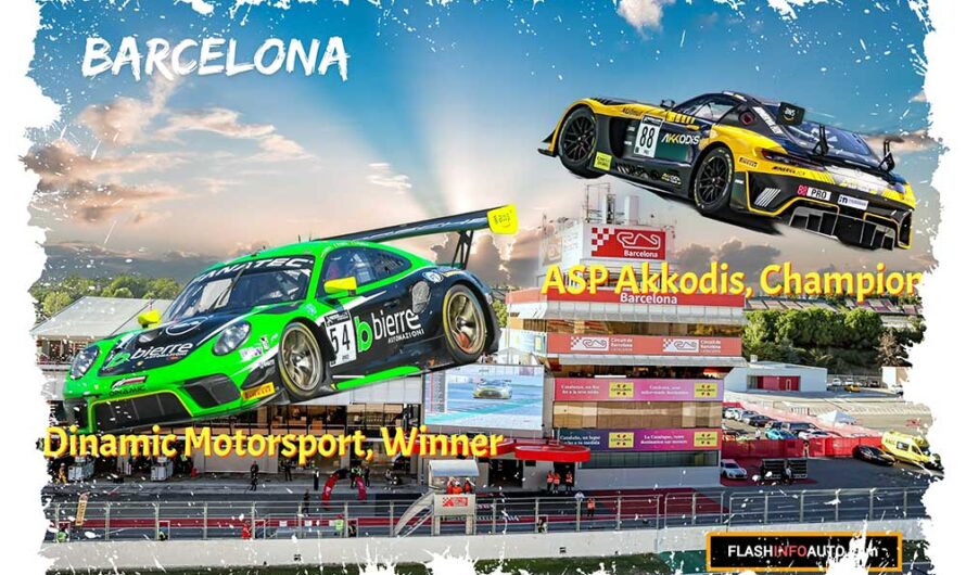 GT World Challenge, Endurance : ASP Akkodis remporte le double titre, la Porsche de Dinamic Motorsport gagne la finale de Barcelone (video)