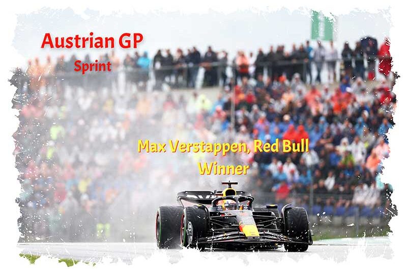 Verstappen vainqueur lors d’un sprint frénétique sur sol sec et mouillé en Autriche