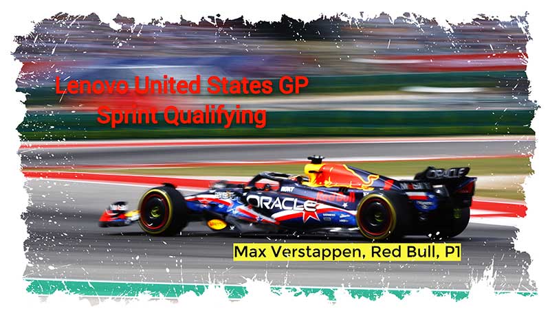 Max Verstappen décroche la pole Sprint à Austin et devance d’un souffle Leclerc et Hamilton