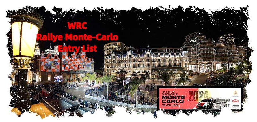 WRC, 92e Rallye de Monte-Carlo, la liste officielle des engagés