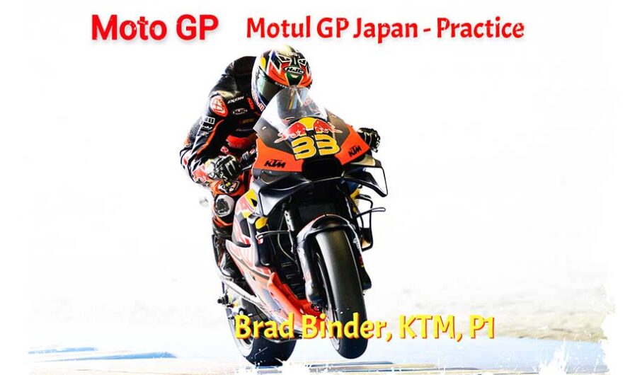 Moto GP,  Brad Binder place sa KTM en tête à la Practice, au Japon